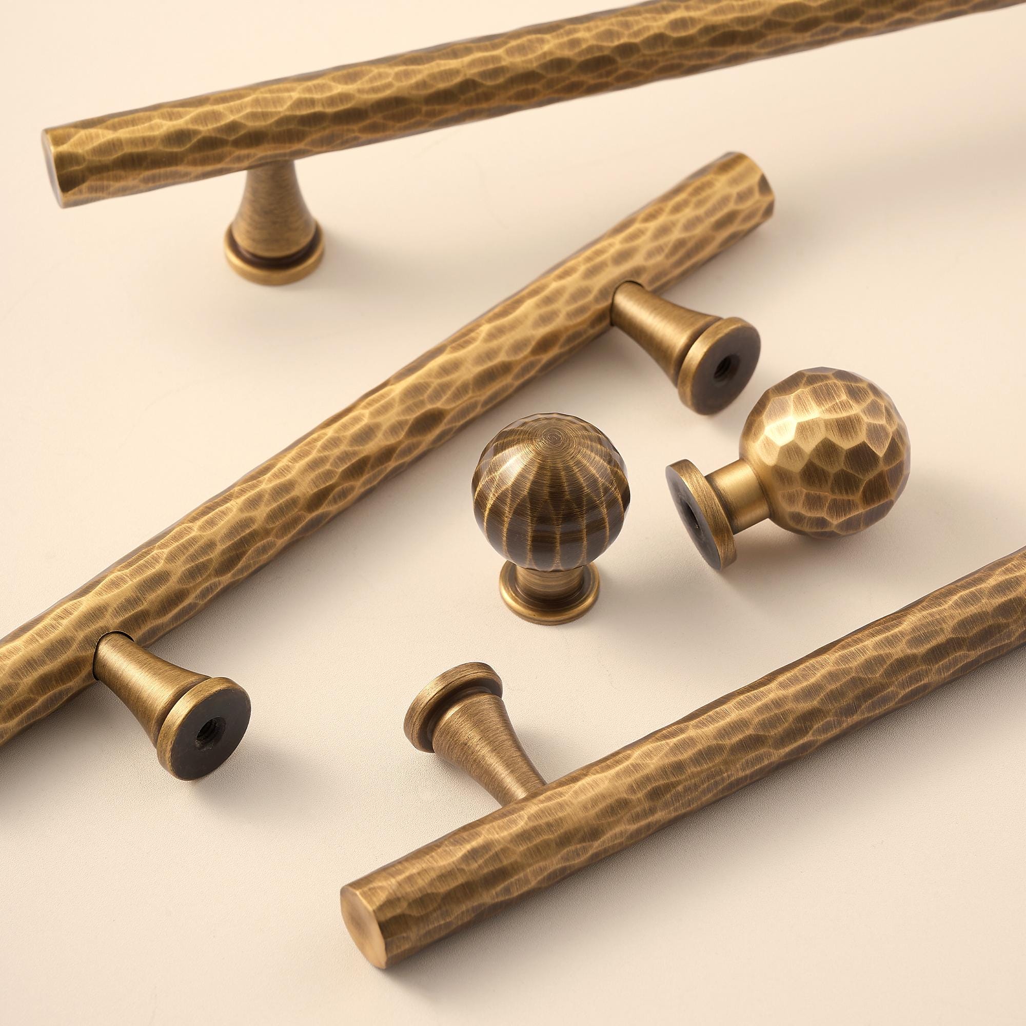 Hammered Brass Cabinet Pulls, Antique Vintage Drawer Handles, Handmade – My Store