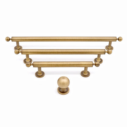 Antique Brass Cabinet Pulls And Round Knobs MCM | Antique Brass Handles | Antique Gold Hardware | Bronze Drawer Knobs And Pulls