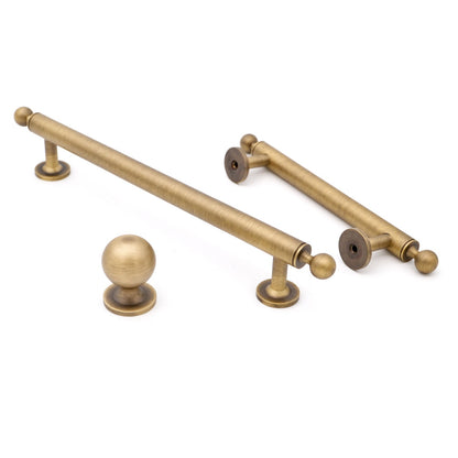 Antique Brass Cabinet Pulls And Round Knobs MCM | Antique Brass Handles | Antique Gold Hardware | Bronze Drawer Knobs And Pulls