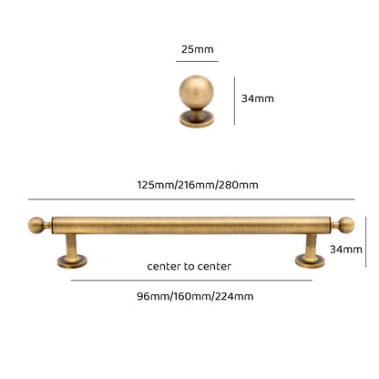 Antique Brass Cabinet Pulls And Round Knobs MCM | Antique Brass Handles | Antique Gold Hardware | Bronze Drawer Knobs And Pulls