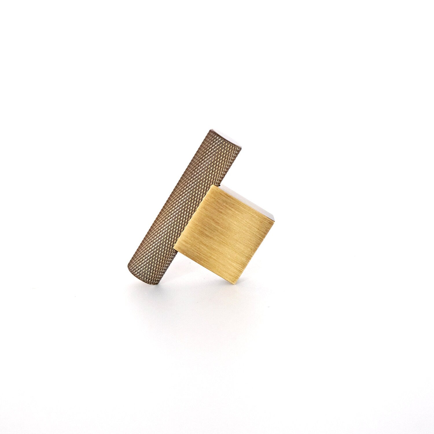 Antique Brass Knurled Cabinet Pulls | Vintage Kitchen Hardware