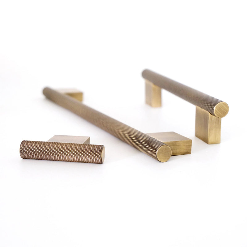 Antique Brass Knurled Cabinet Pulls | Vintage Kitchen Hardware