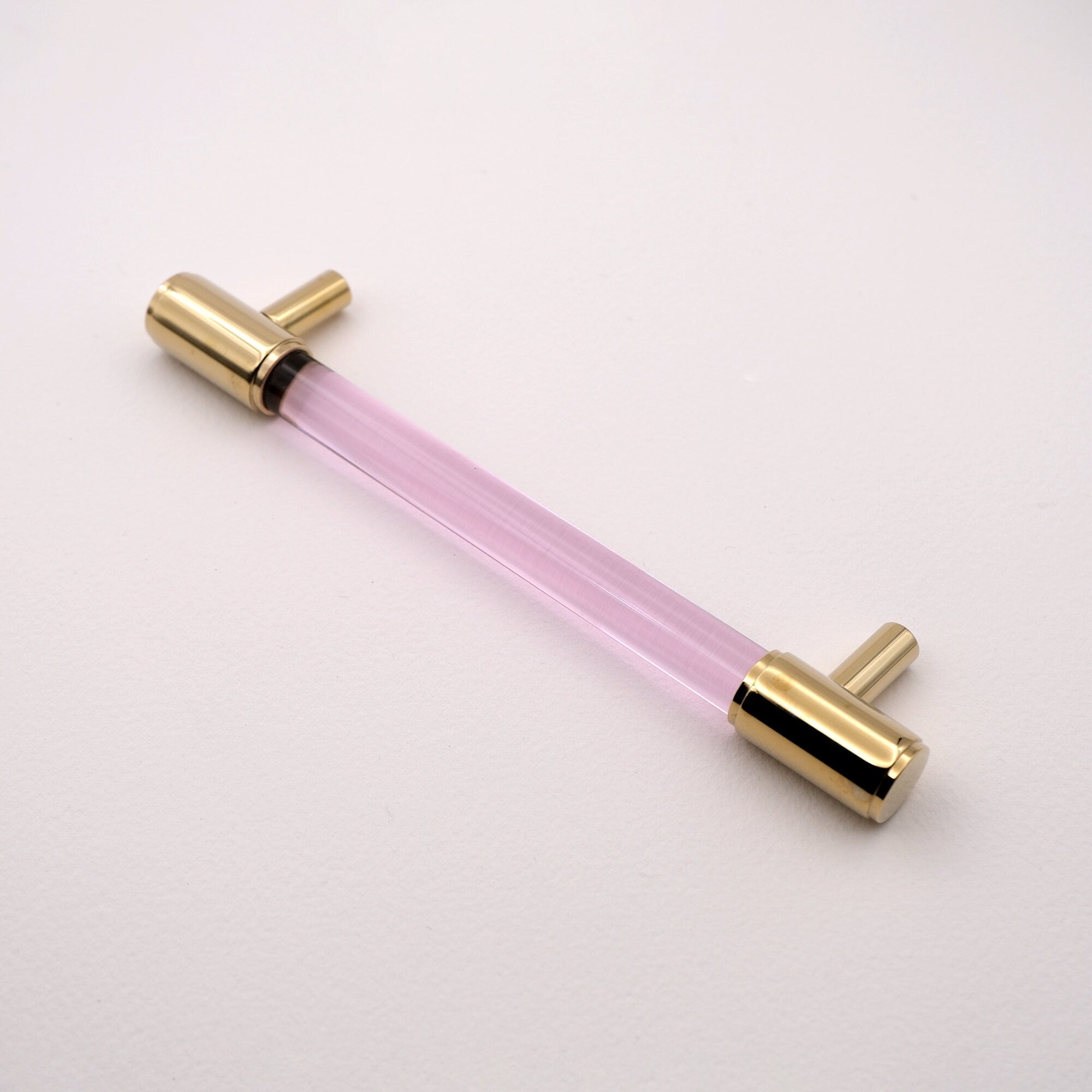 Lucite Cabinet Pulls: 5" Modern Drawer Handles, Gold & Chrome