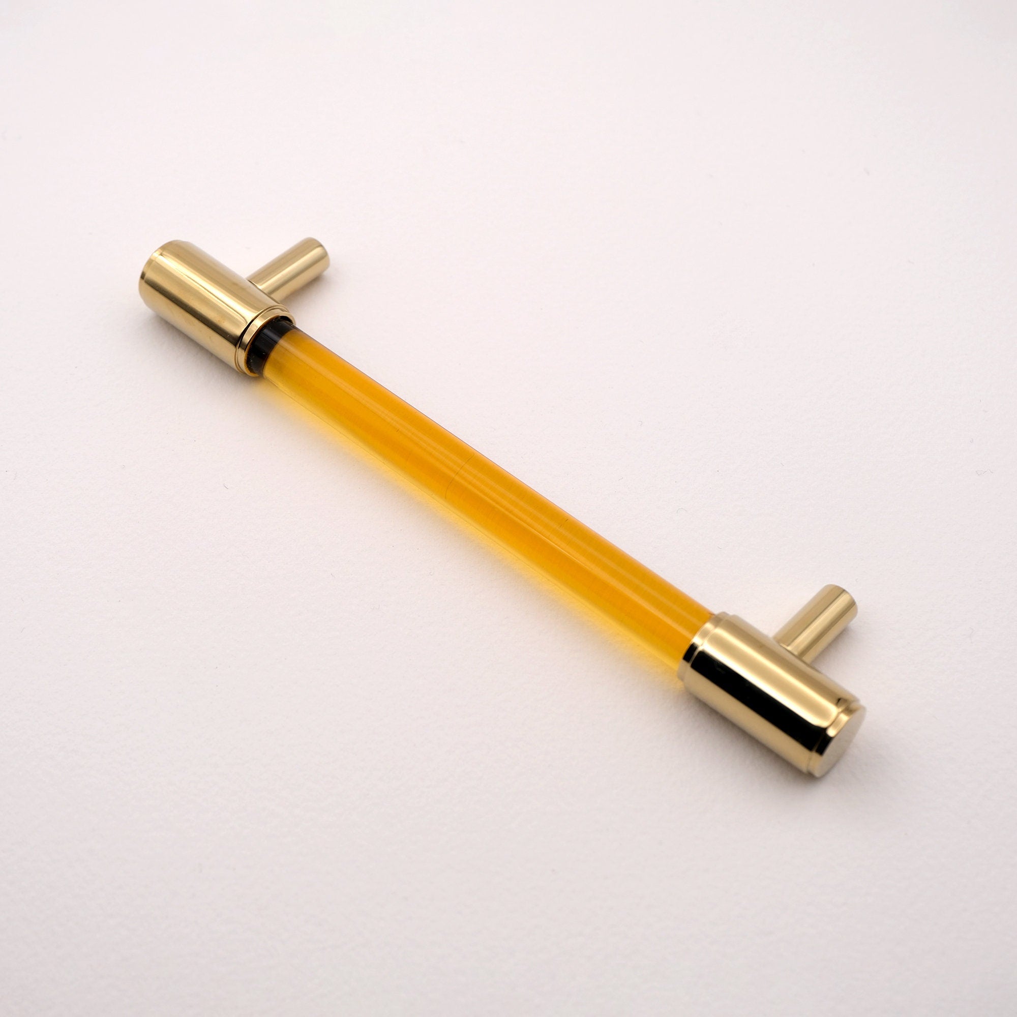 Lucite Cabinet Pulls: 5" Modern Drawer Handles, Gold & Chrome