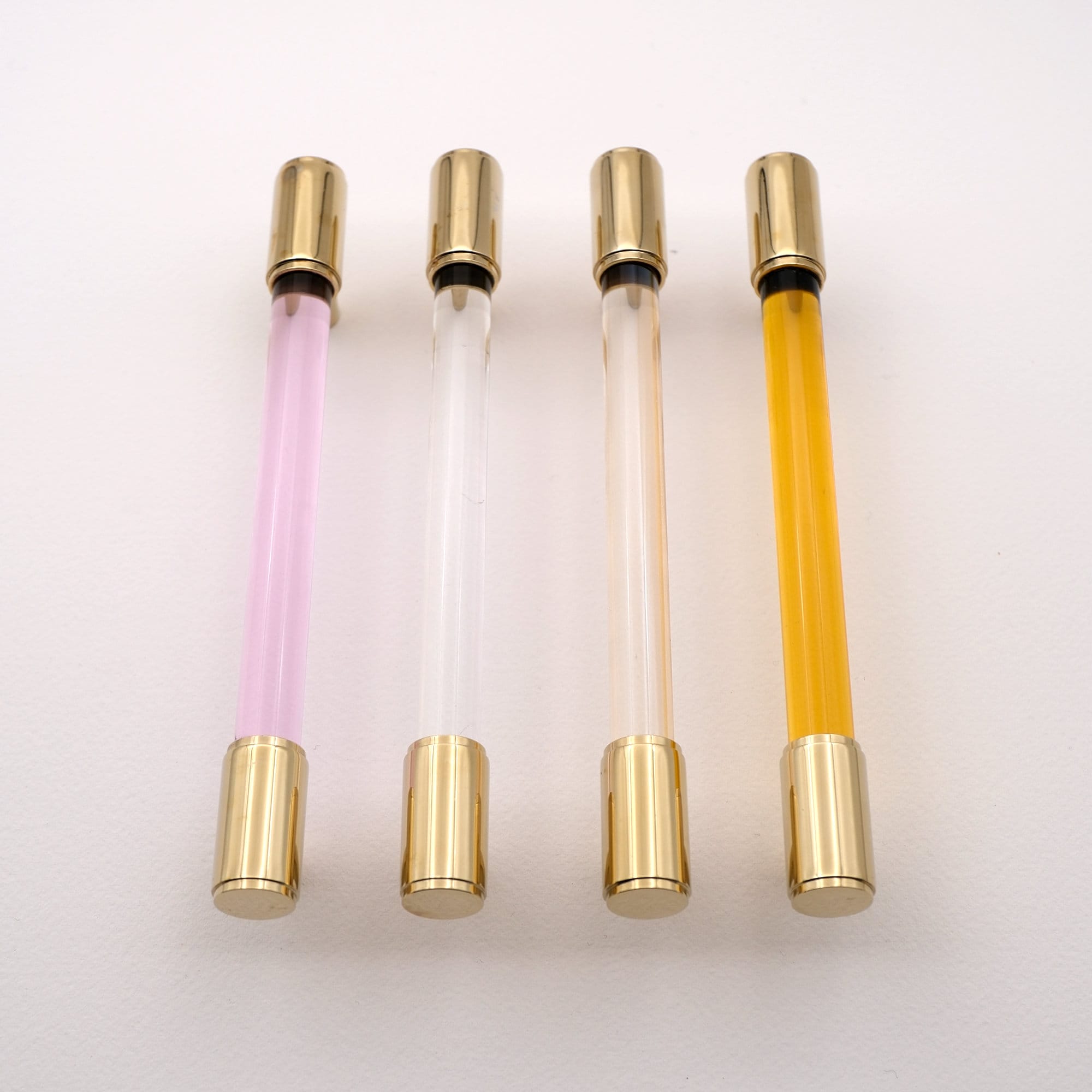 Lucite Cabinet Pulls: 5" Modern Drawer Handles, Gold & Chrome