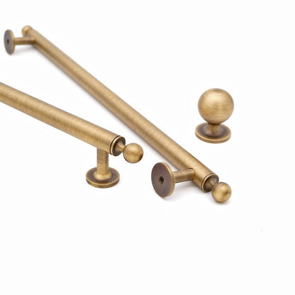 Antique Brass Cabinet Pulls And Round Knobs MCM | Antique Brass Handles | Antique Gold Hardware | Bronze Drawer Knobs And Pulls