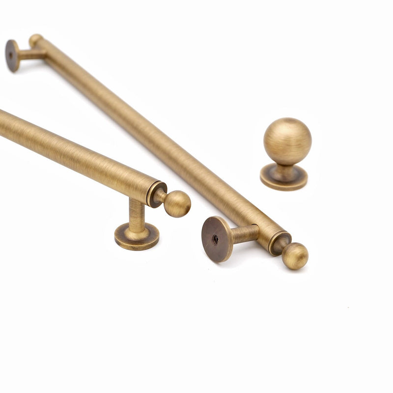 Antique Brass Cabinet Pulls And Round Knobs MCM | Antique Brass Handles | Antique Gold Hardware | Bronze Drawer Knobs And Pulls