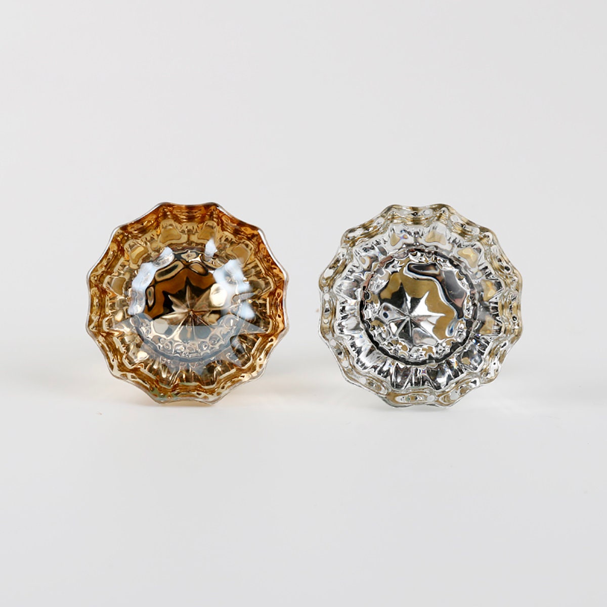 Crystal Cabinet Knobs Clear And Champagne | Glass Dresser Knobs | Champagne Crystal Knobs | Transparent Knobs | Versatile Decorative Knobs