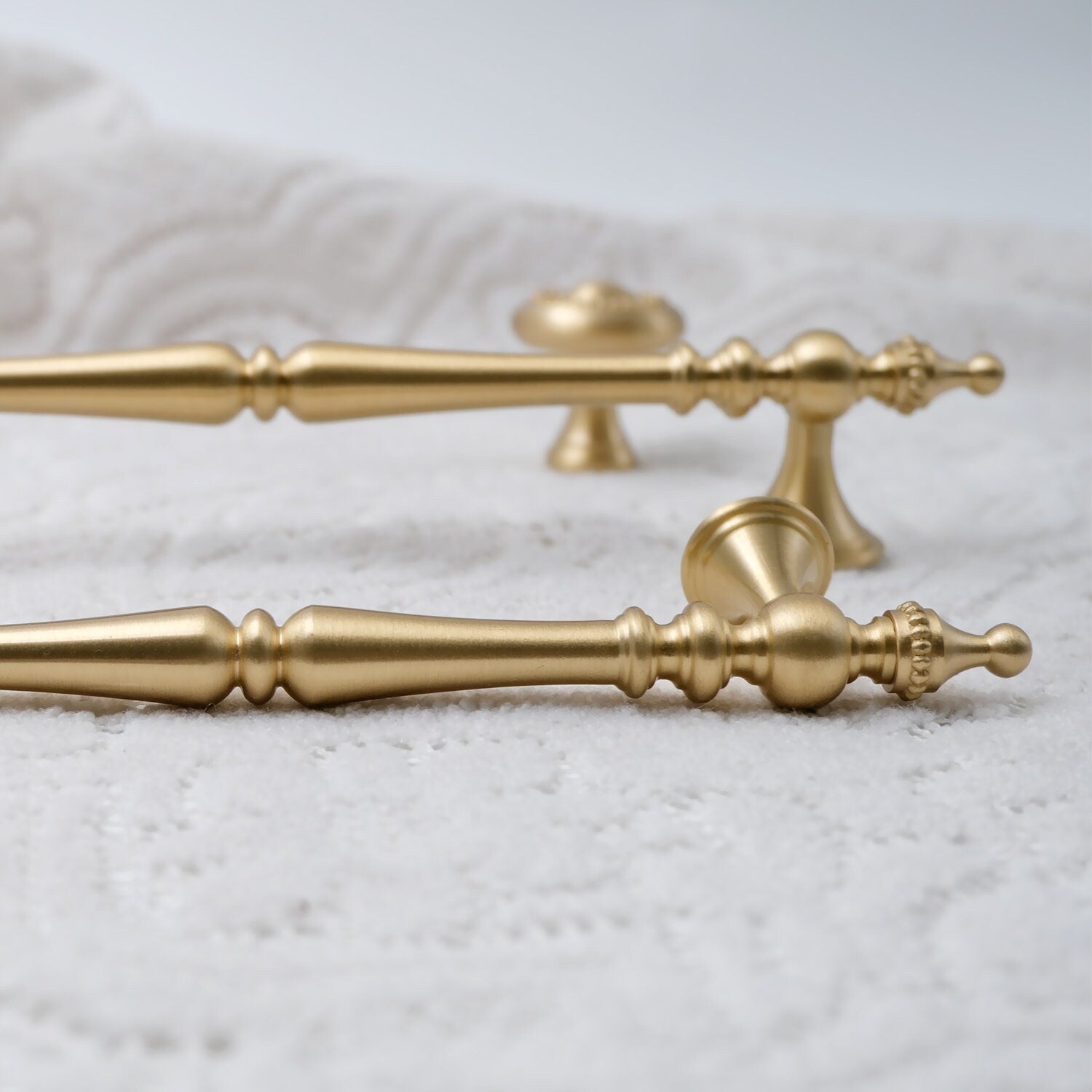 Solid Brass Cabinet Handles, Antique Gold Kitchen Drawer Pulls