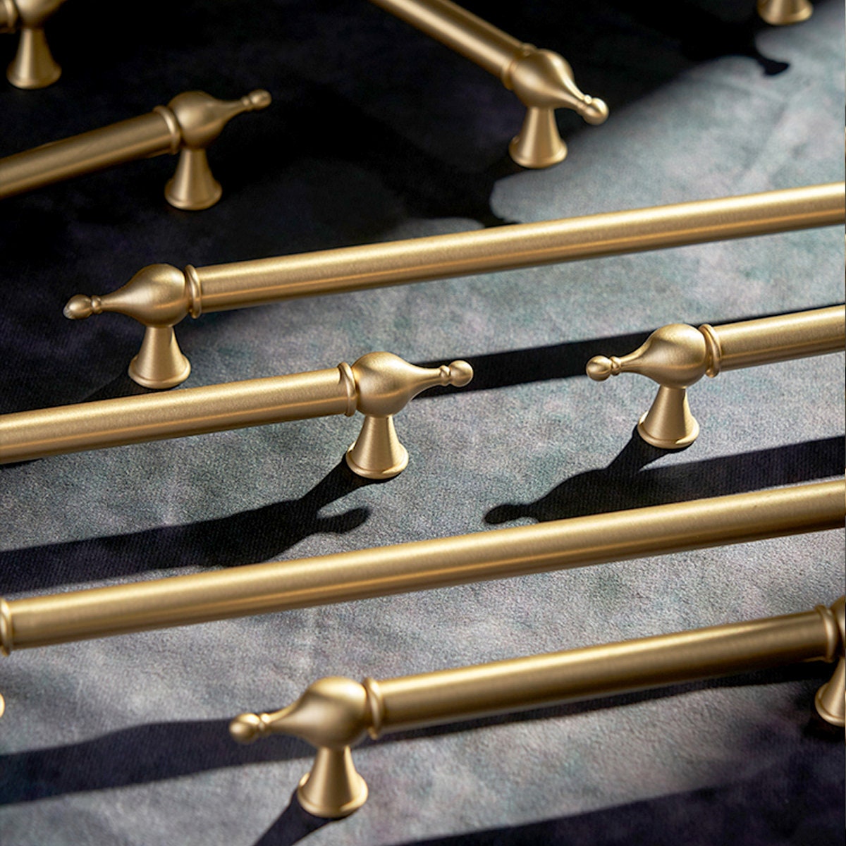 Solid Brass Cabinet Pulls and Knobs | Brushed Gold Kitchen Hardware