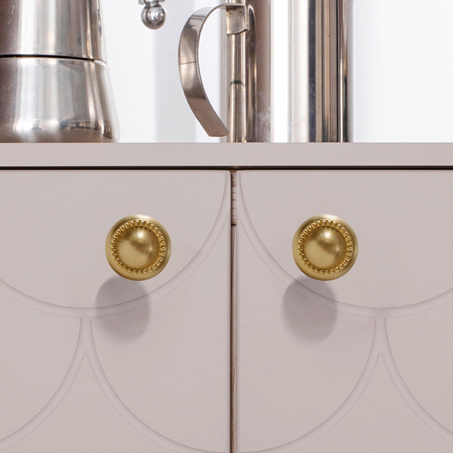 Ornate Brushed Brass Cabinet Pulls: Solid Brass Kitchen Hardware