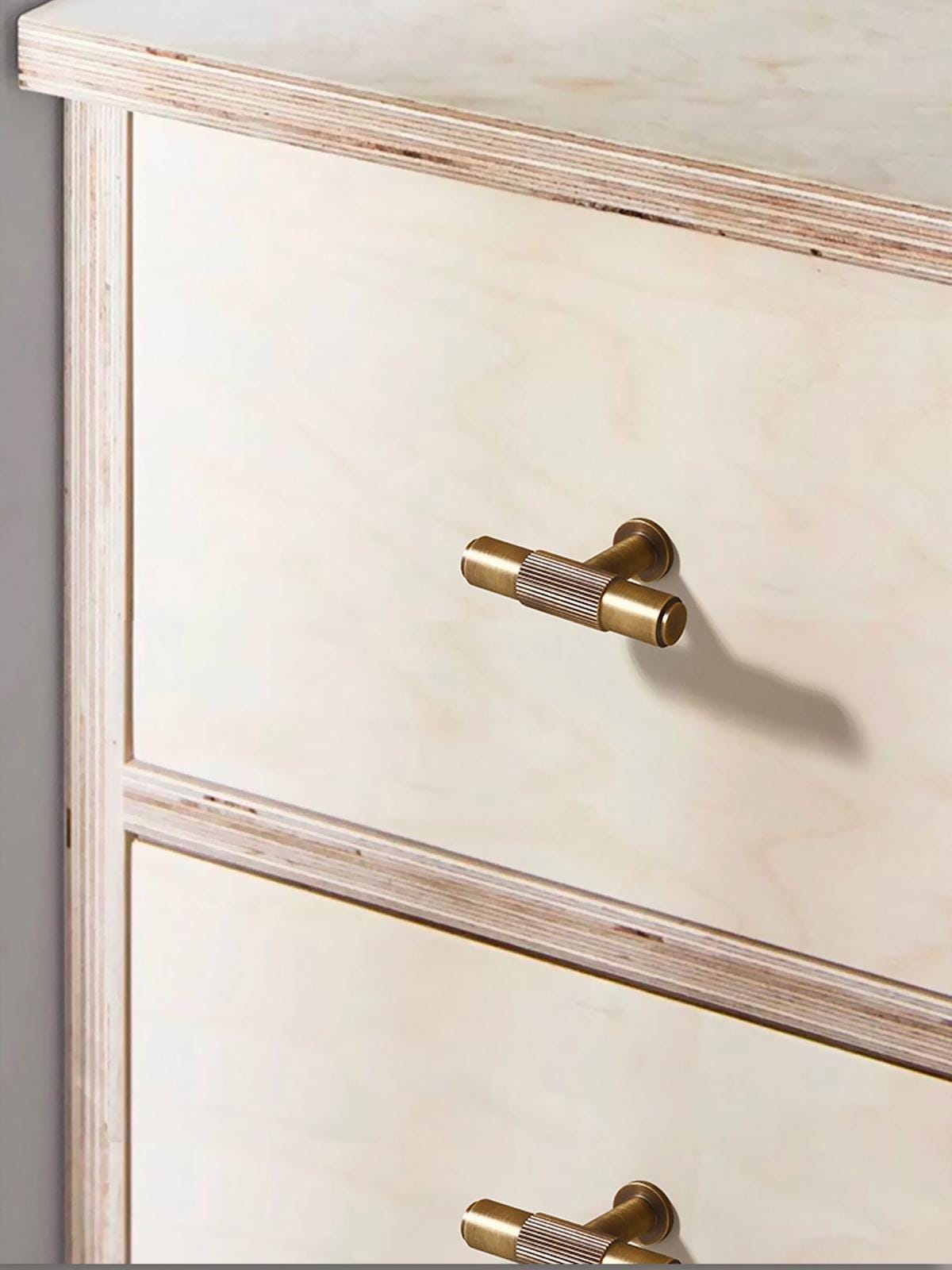Aged Brass Knurled Cabinet Pulls: Antique Gold Kitchen Hardware