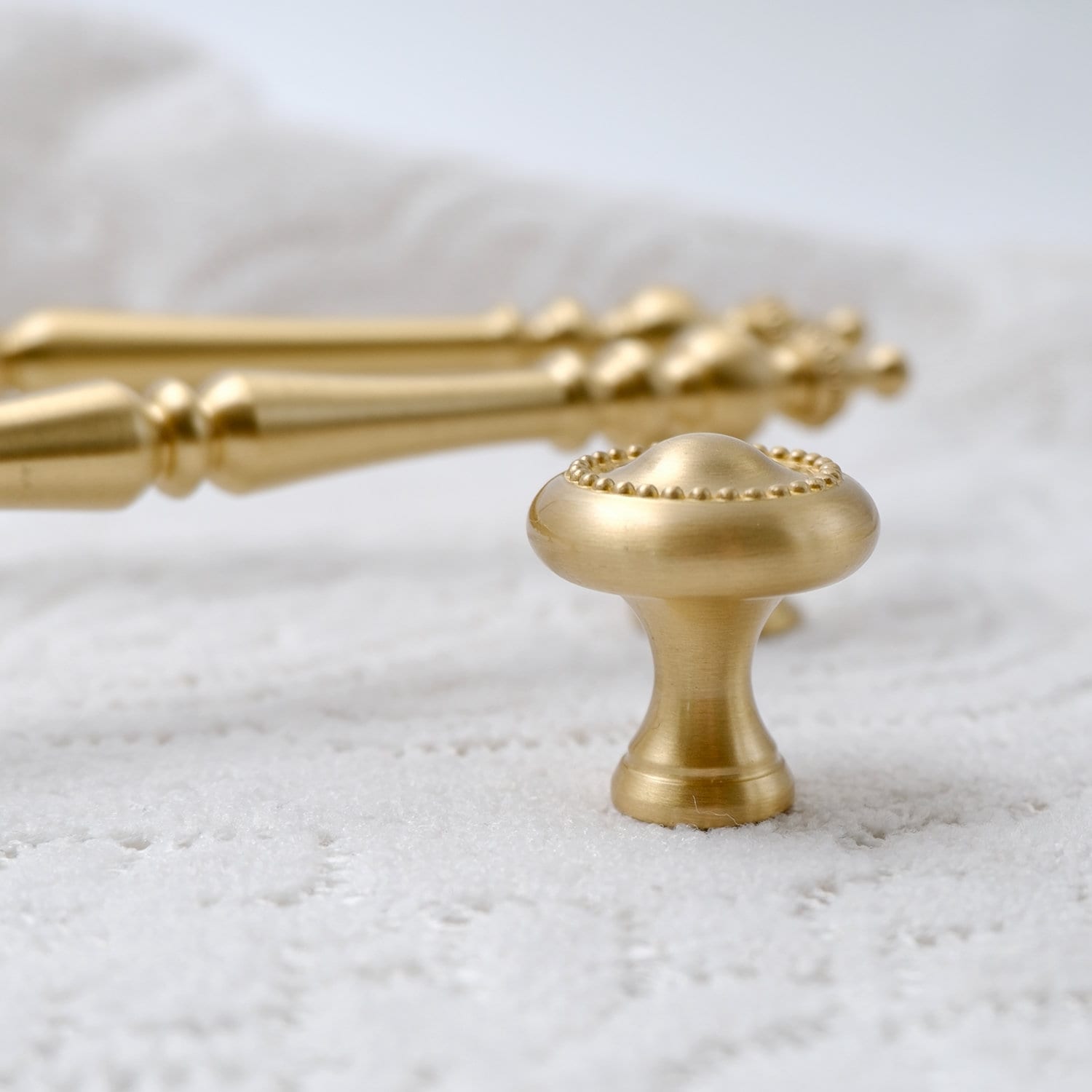 Solid Brass Cabinet Handles, Antique Gold Kitchen Drawer Pulls