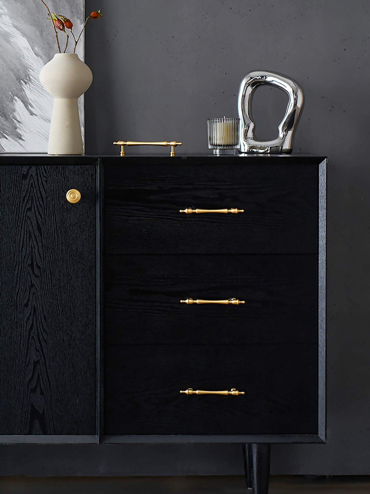 Brushed Brass Cabinet Pulls: Modern French Solid Brass Drawer Handles