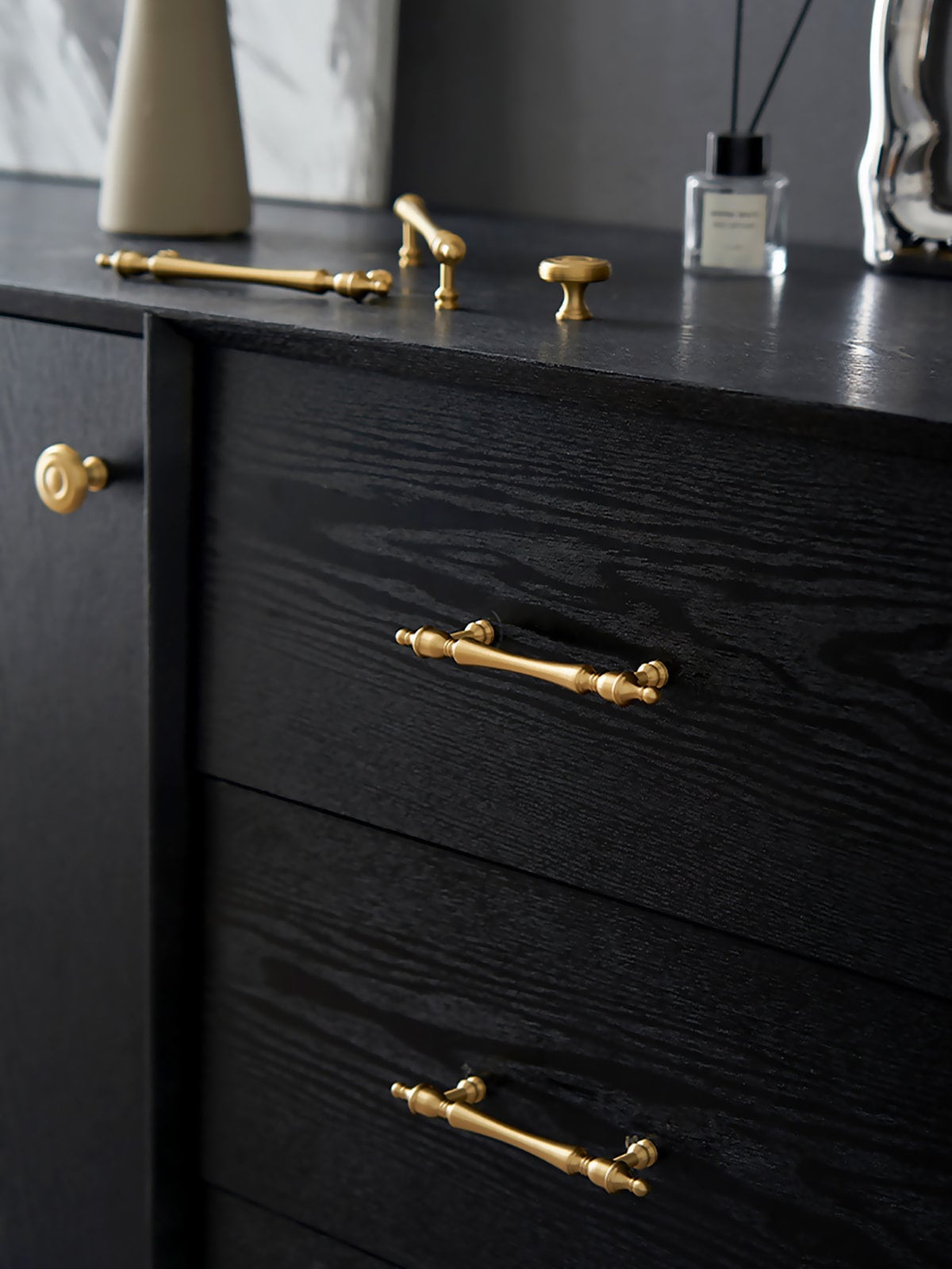 Brushed Brass Cabinet Pulls: Modern French Solid Brass Drawer Handles