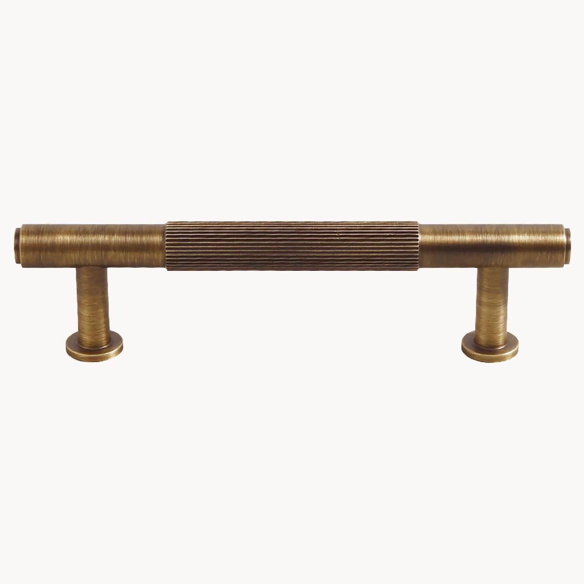 Aged Brass Knurled Cabinet Pulls: Antique Gold Kitchen Hardware