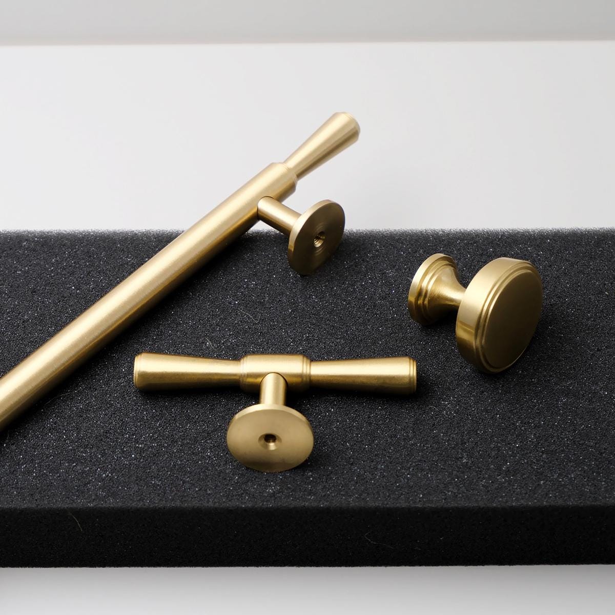 Brushed Brass Cabinet Pull Handle | MCM Kitchen Hardware