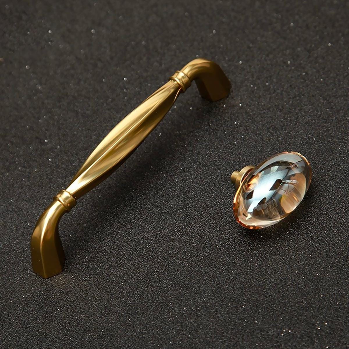 Forged Brass Cabinet Pulls: Curved Gold Dresser Drawer Handles