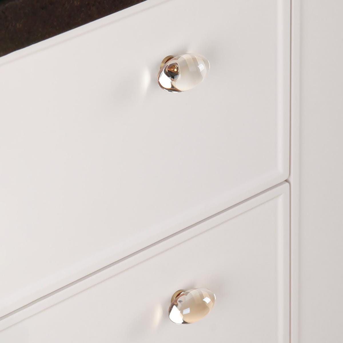 Forged Brass Cabinet Pulls: Curved Gold Dresser Drawer Handles