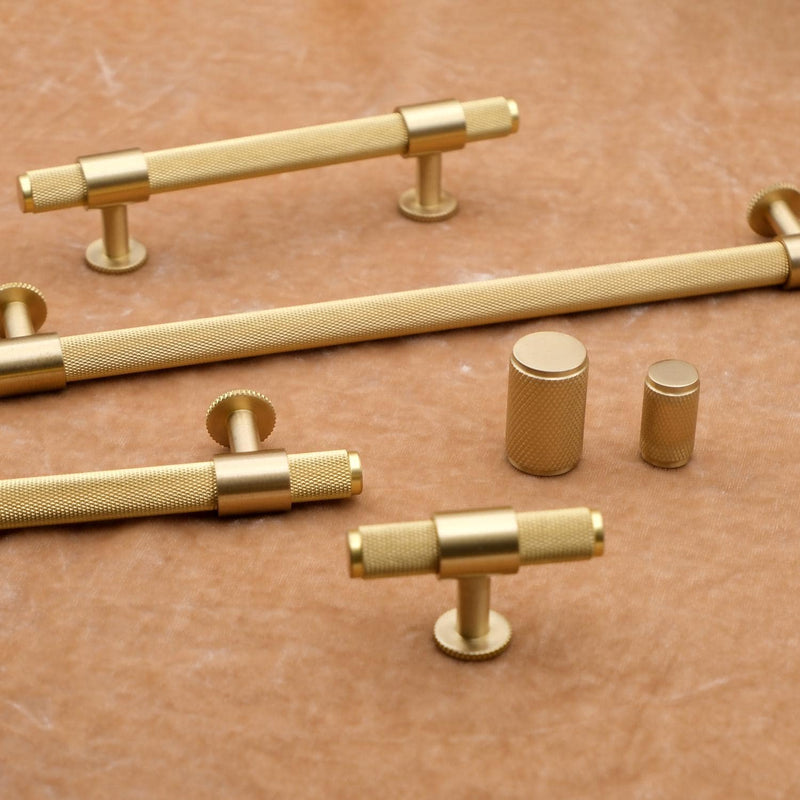 Knurled Brass Cabinet Knob | Gold Kitchen Hardware