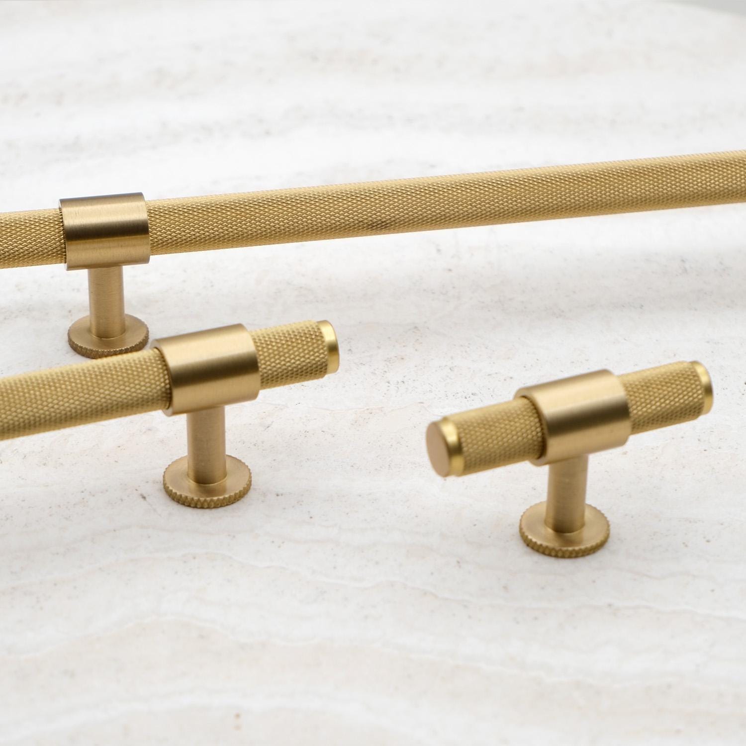 Knurled Brass Cabinet Knob | Gold Kitchen Hardware