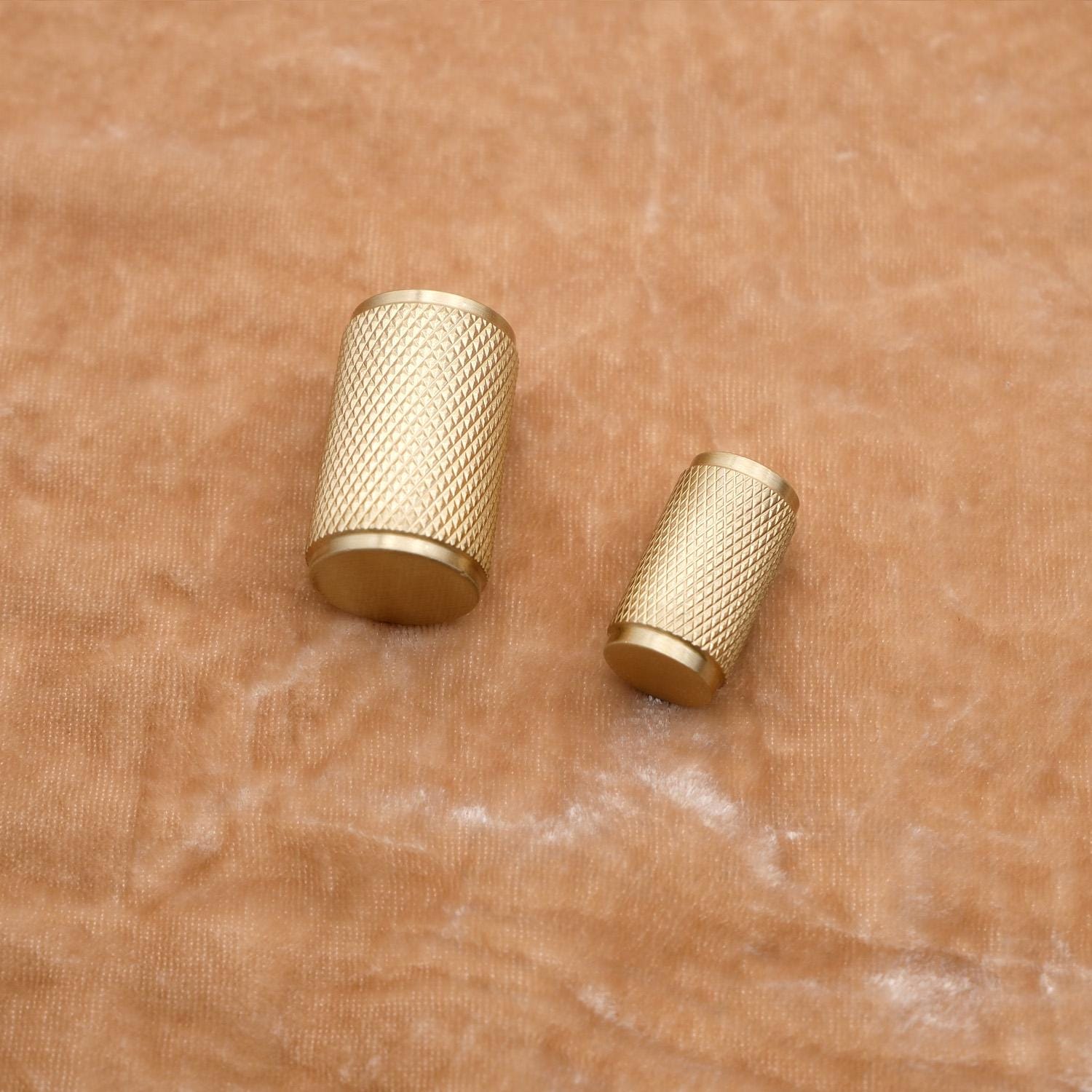 Knurled Brass Cabinet Knob | Gold Kitchen Hardware
