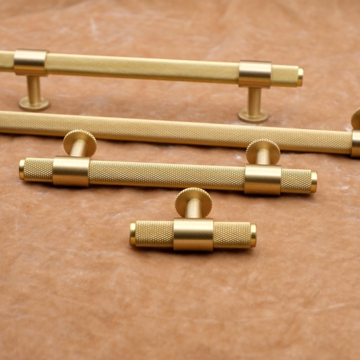 Knurled Brass Cabinet Knob | Gold Kitchen Hardware