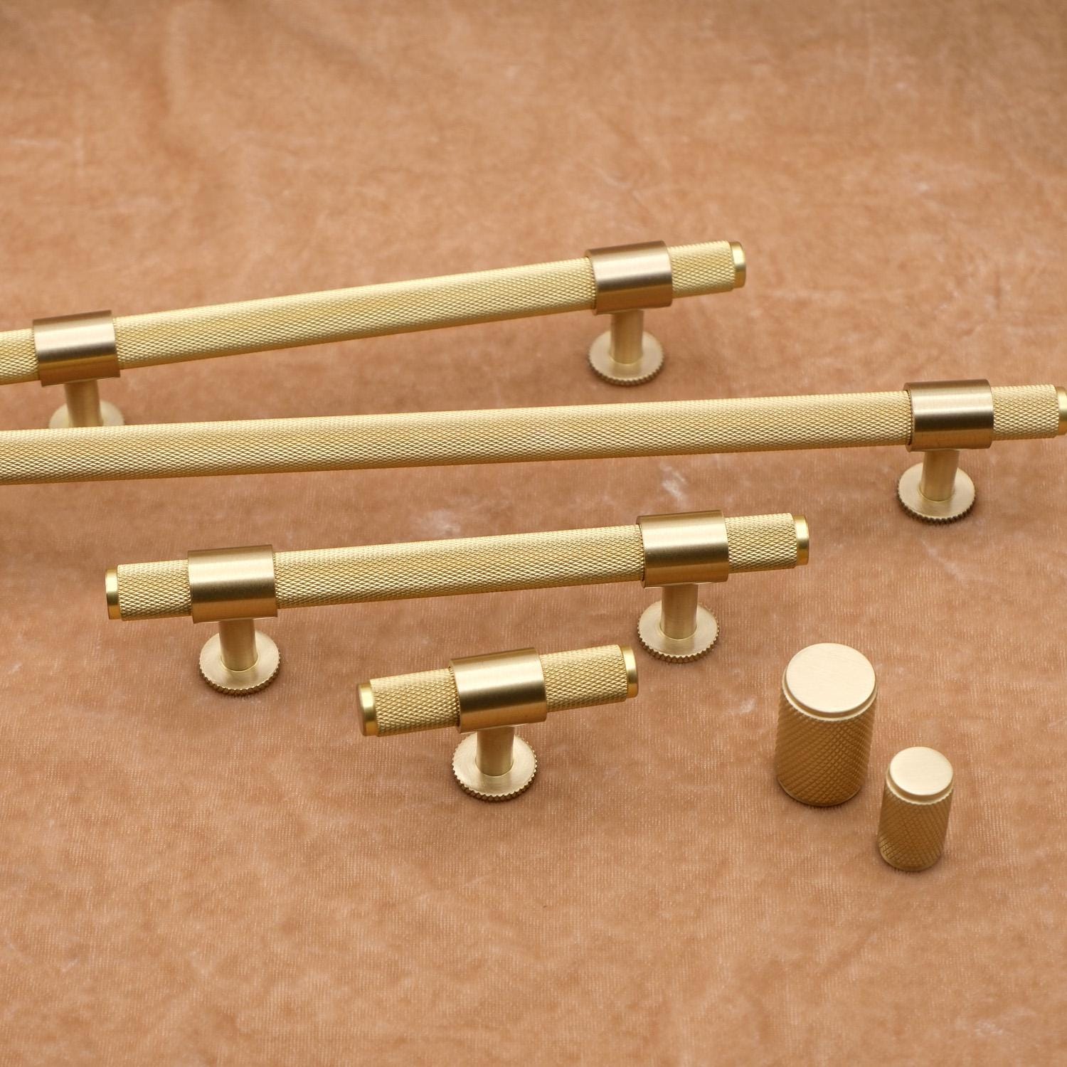Knurled Brass Cabinet Knob | Gold Kitchen Hardware
