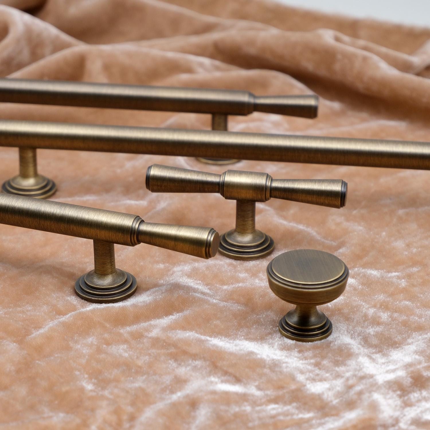 Antique Brass Cabinet Handles | Vintage Gold Kitchen Hardware
