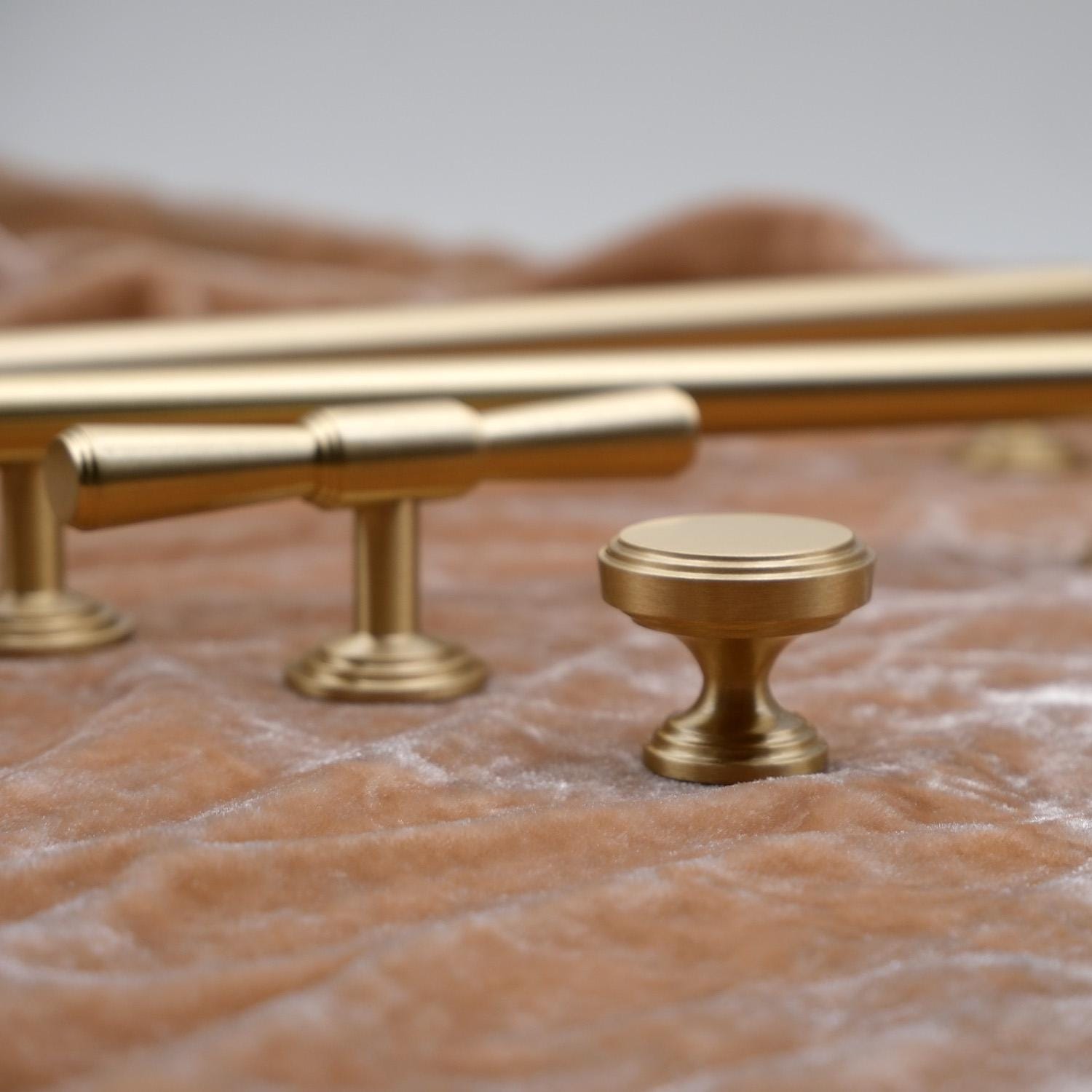MCM Brushed Brass Cabinet Handles | Solid Brass Kitchen Hardware