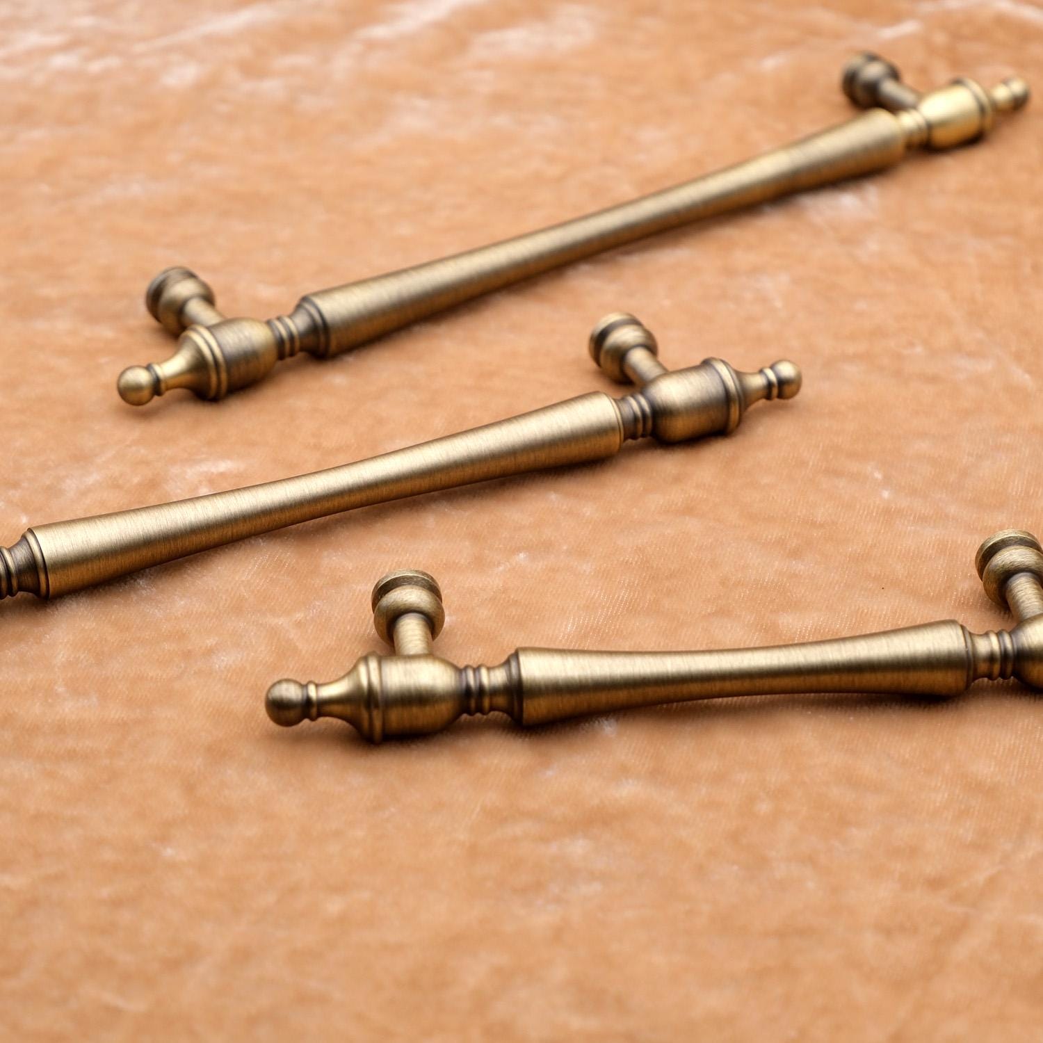 Antique Brass Cabinet Knobs and Pulls | Solid Brass Hardware