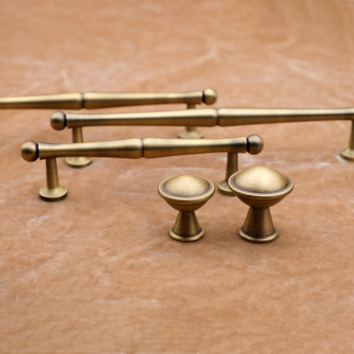 Antique Brass Cabinet Knobs and Pulls | Solid Brass Drawer Hardware