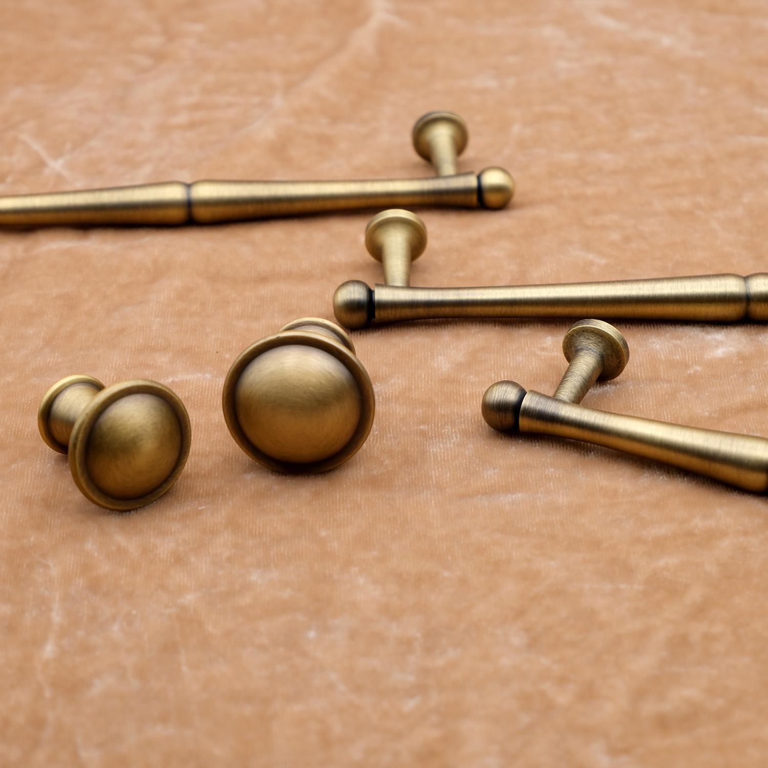 Antique Brass Cabinet Knobs and Pulls | Solid Brass Drawer Hardware