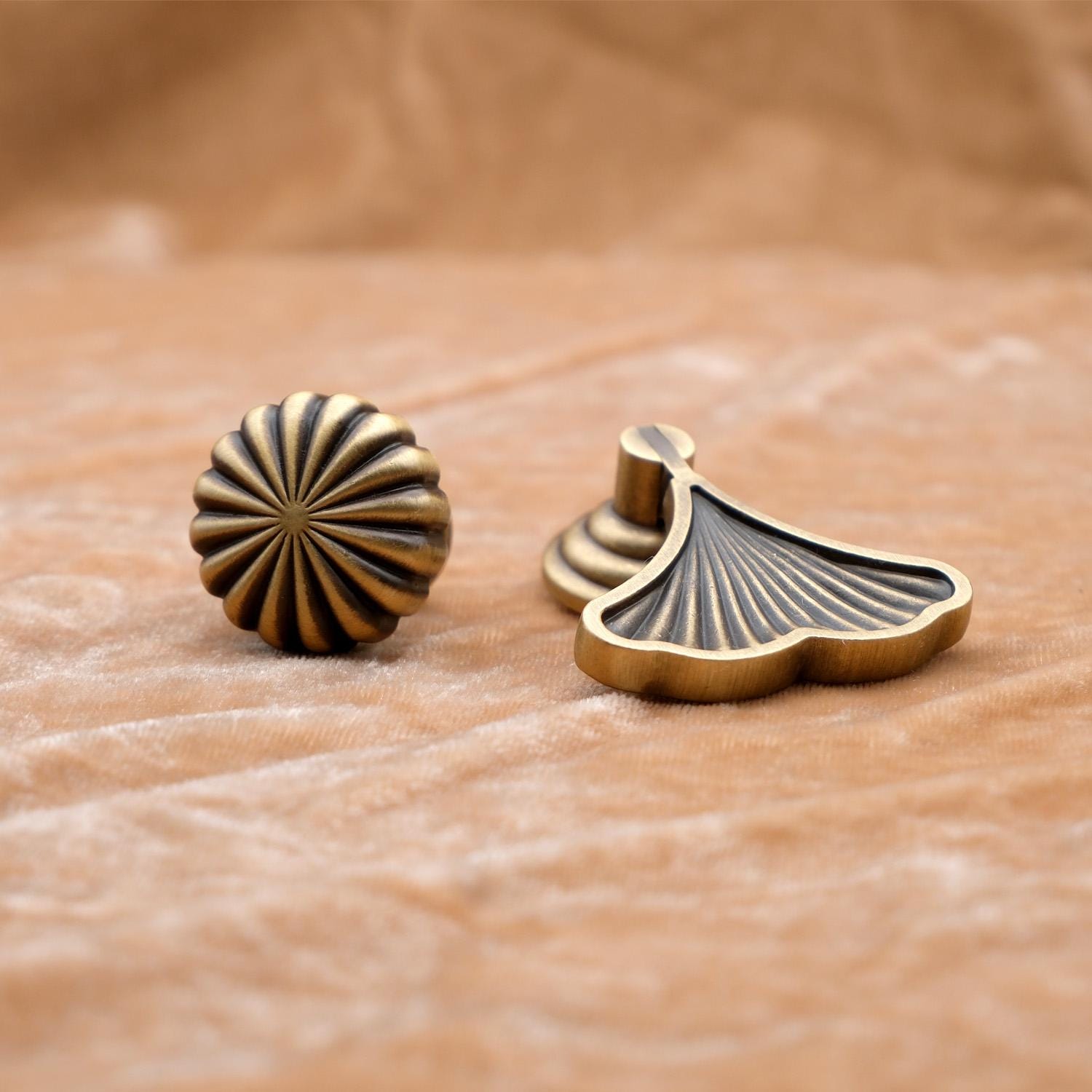 Antique Brass Dresser Knobs | Aged Brass Drop Knobs | Antique Gold Drop Knobs | Solid Brass Drawer Knobs | Brass Cabinet Knobs