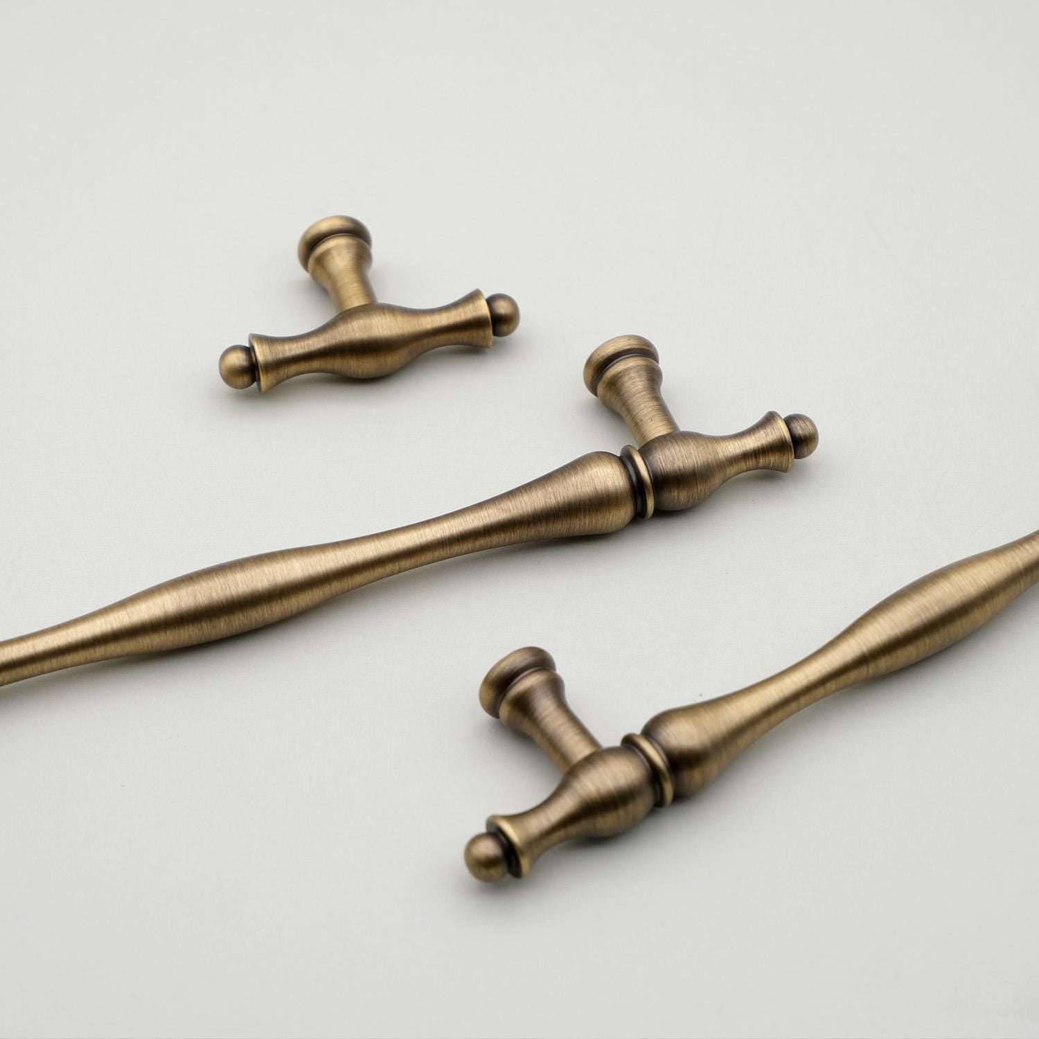 Antique Brass Cabinet Handles | Solid Brass Kitchen Hardware