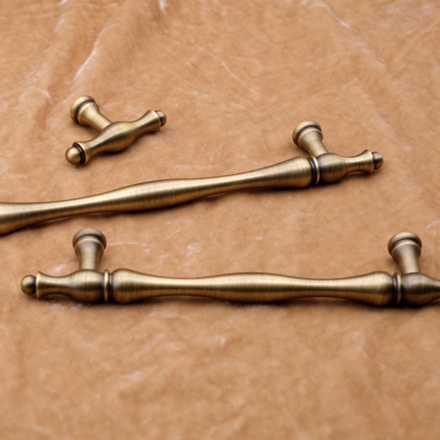 Antique Brass Cabinet Handles | Solid Brass Kitchen Hardware