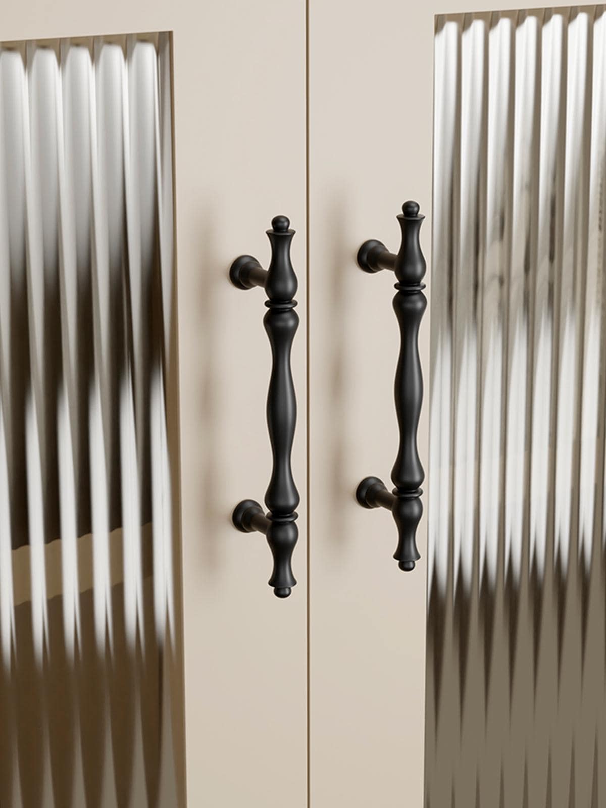Black Solid Brass Cabinet Handles | Art Deco Kitchen Hardware