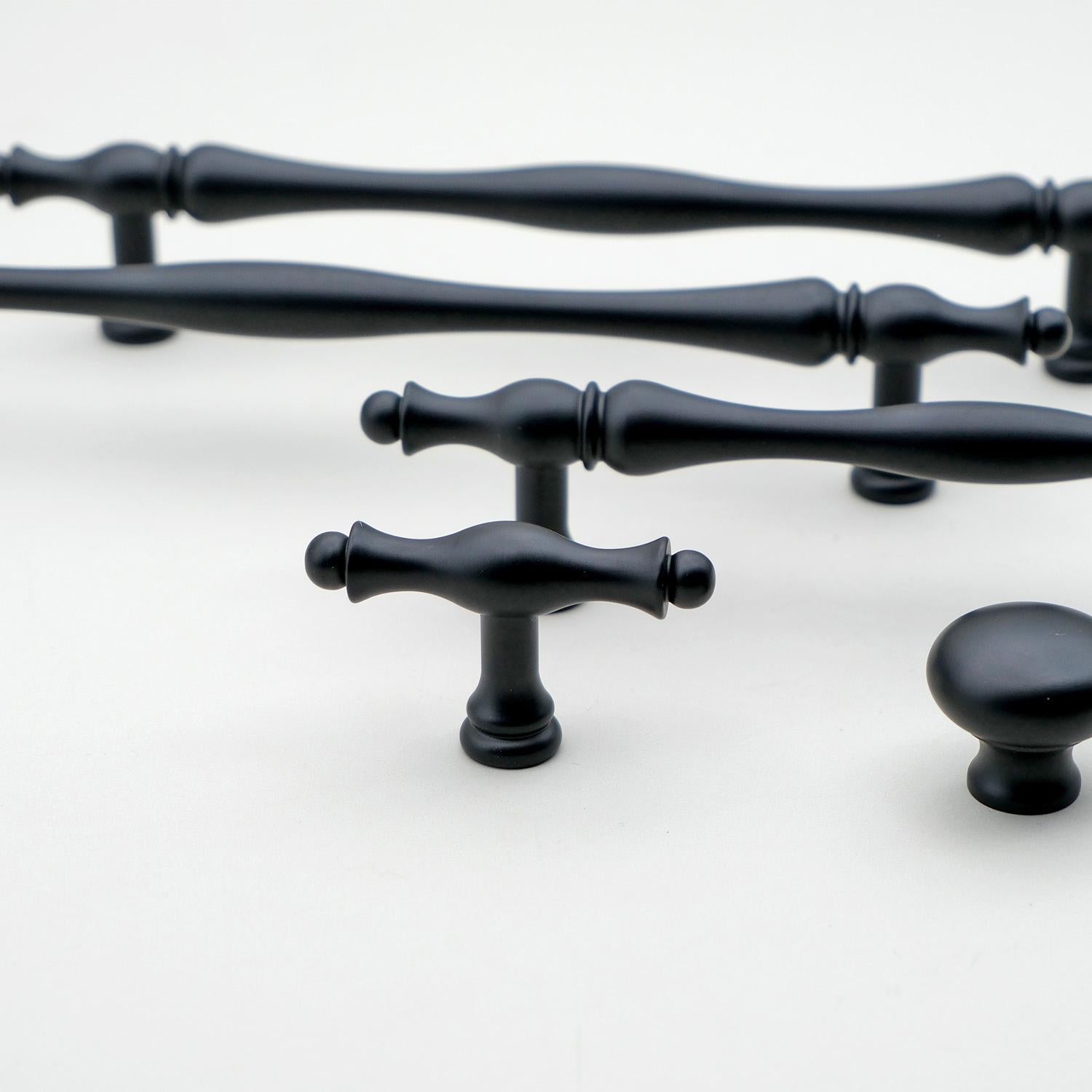 Black Solid Brass Cabinet Handles | Art Deco Kitchen Hardware