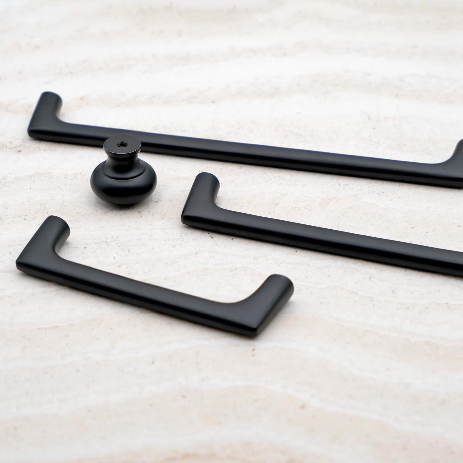 Black Solid Brass Cabinet Pulls | Modern Kitchen Hardware