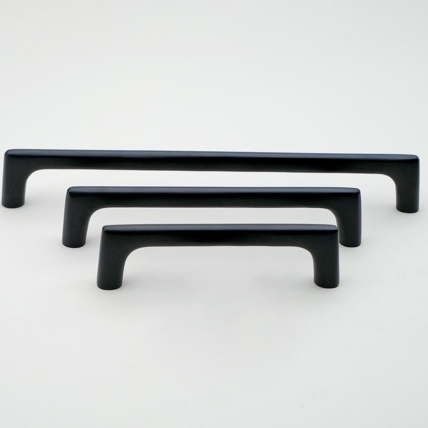 Black Solid Brass Cabinet Pulls | Modern Kitchen Hardware