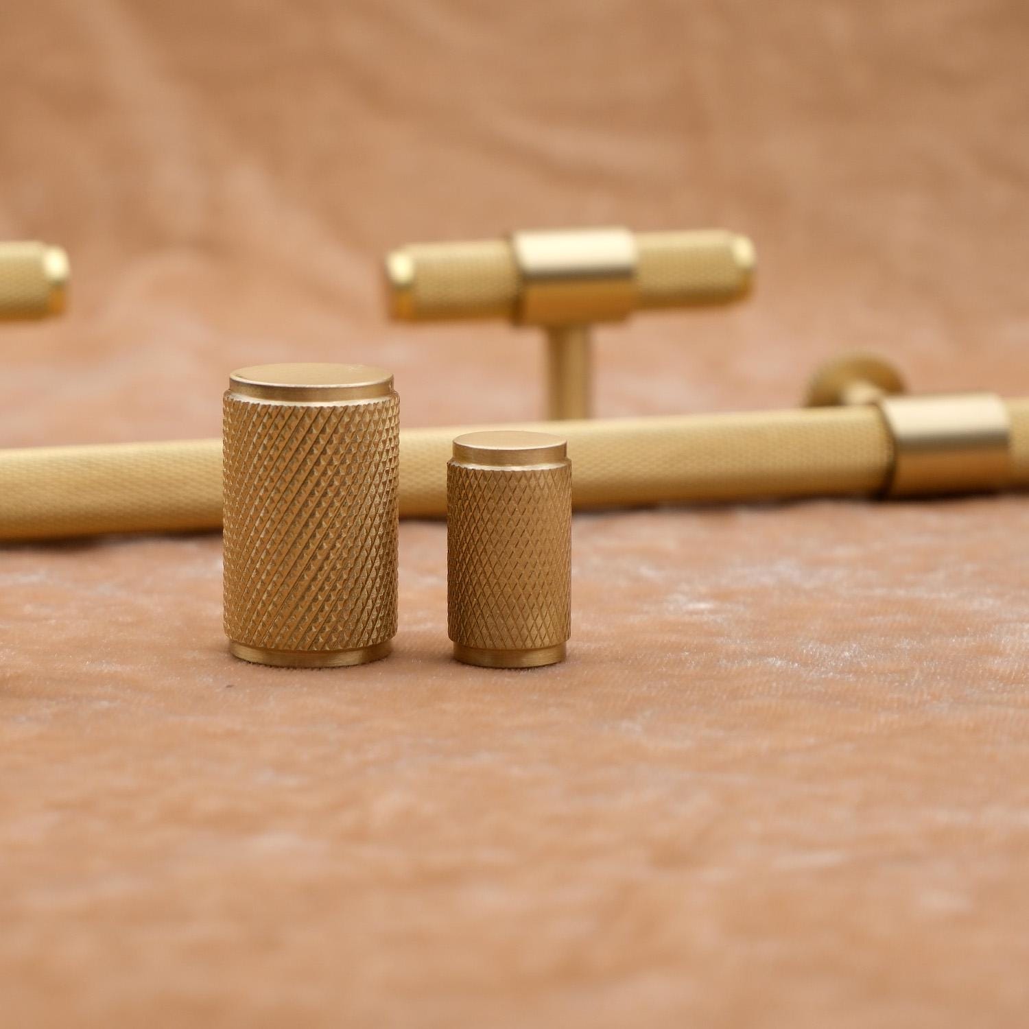 Knurled Brass Cabinet Knob | Gold Kitchen Hardware