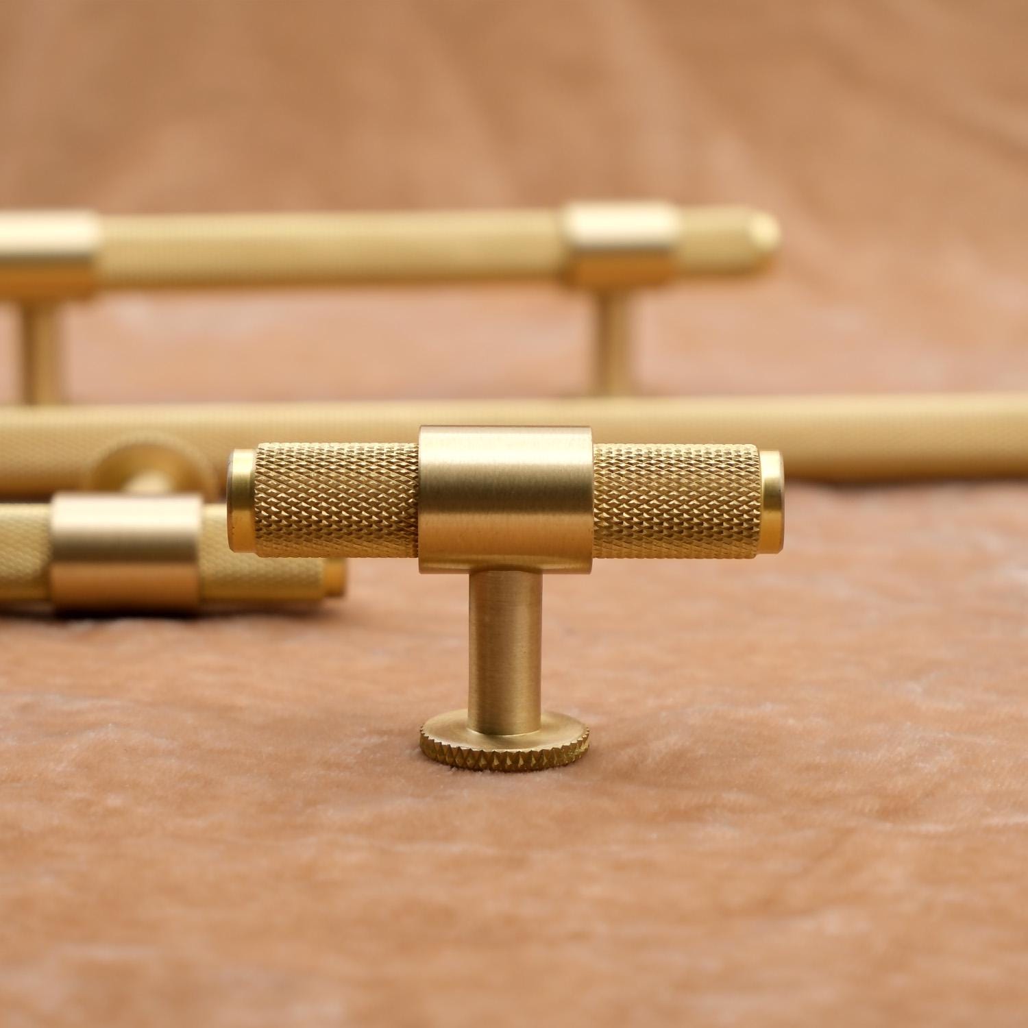 Knurled Brass Cabinet Knob | Gold Kitchen Hardware