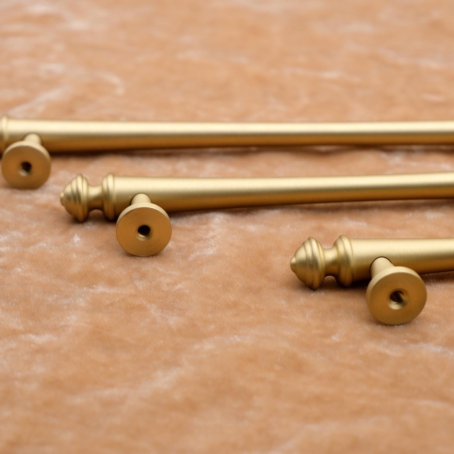 Matte Gold Solid Brass Cabinet Handles | Elegant Door & Drawer Pulls