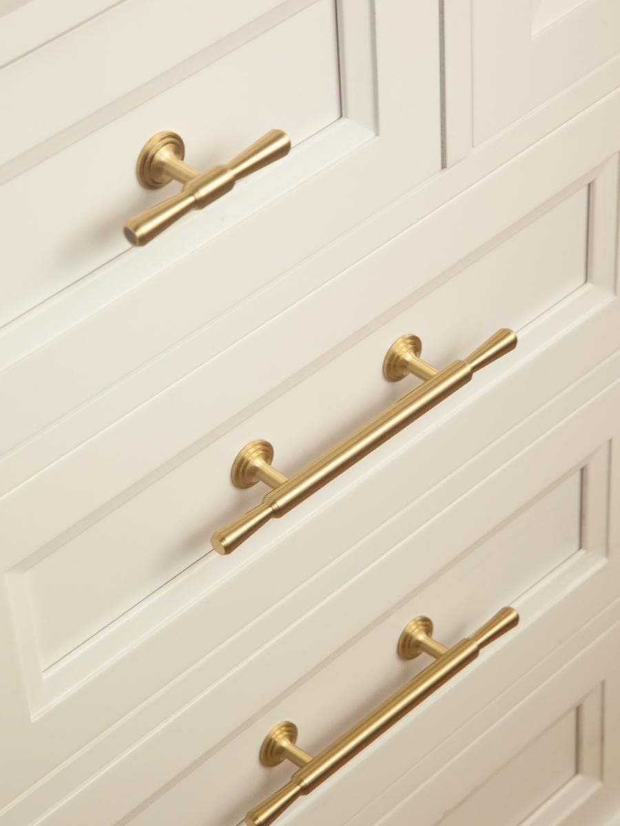 MCM Brushed Brass Cabinet Handles | Solid Brass Kitchen Hardware