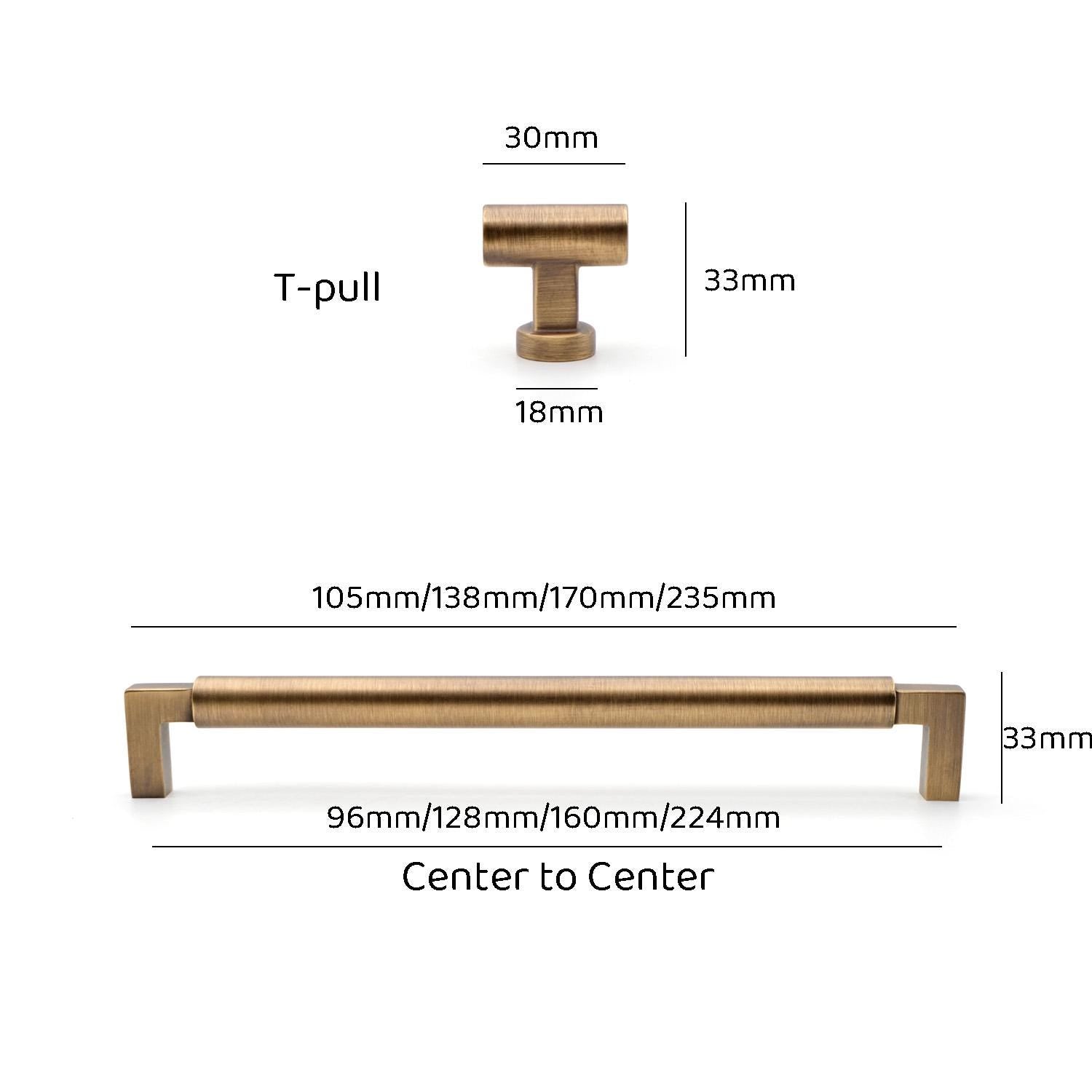 Solid Brass Antique Gold Cabinet Pulls | Kitchen Hardware