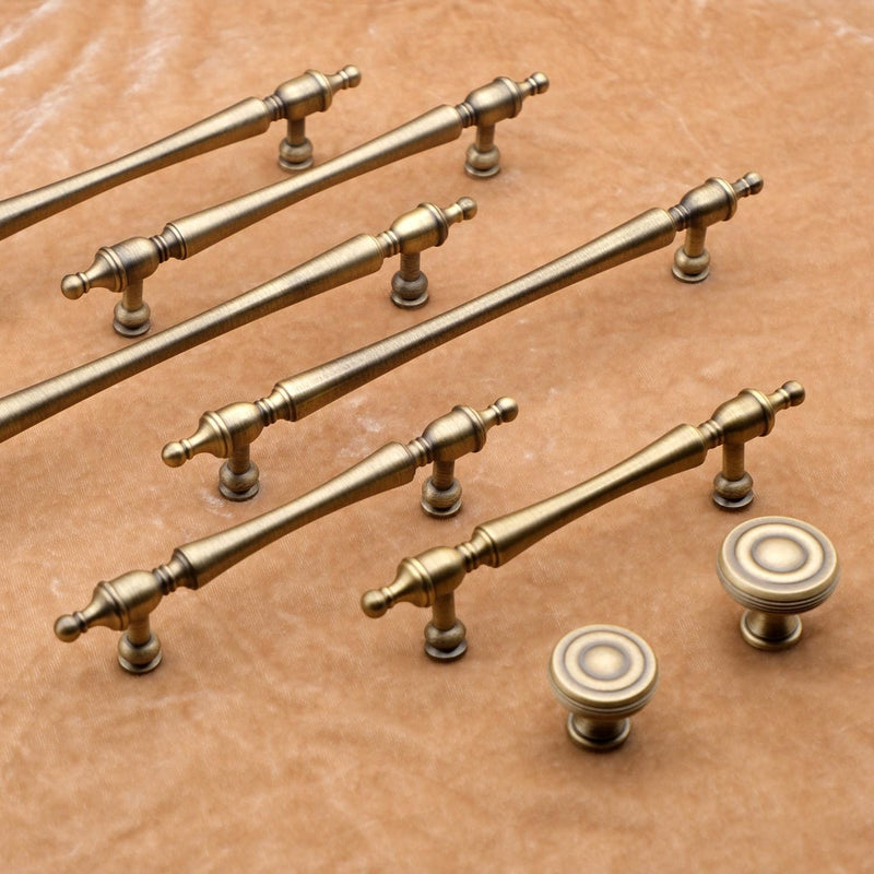 Antique Brass Cabinet Knobs and Pulls | Solid Brass Hardware