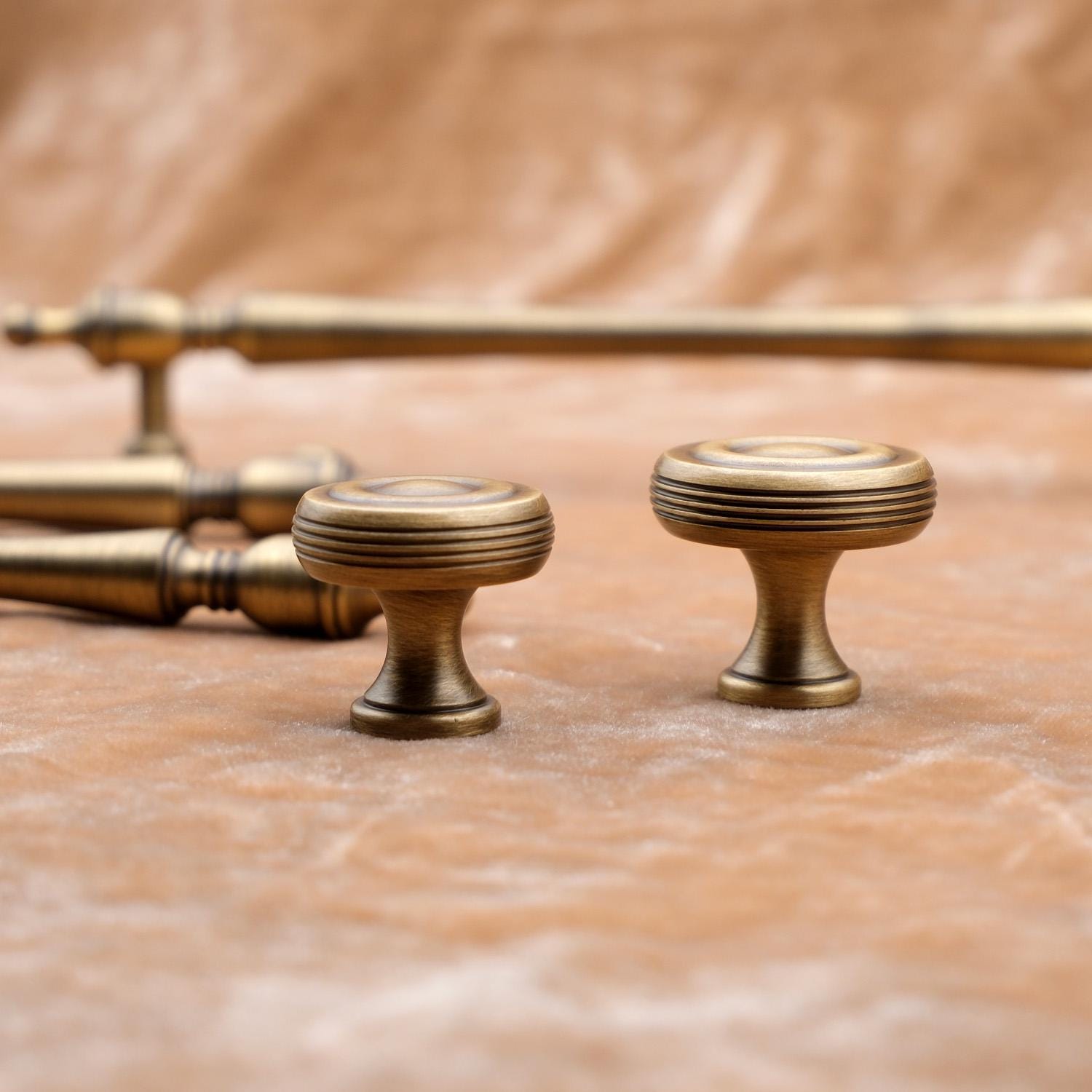 Antique Brass Cabinet Knobs and Pulls | Solid Brass Hardware