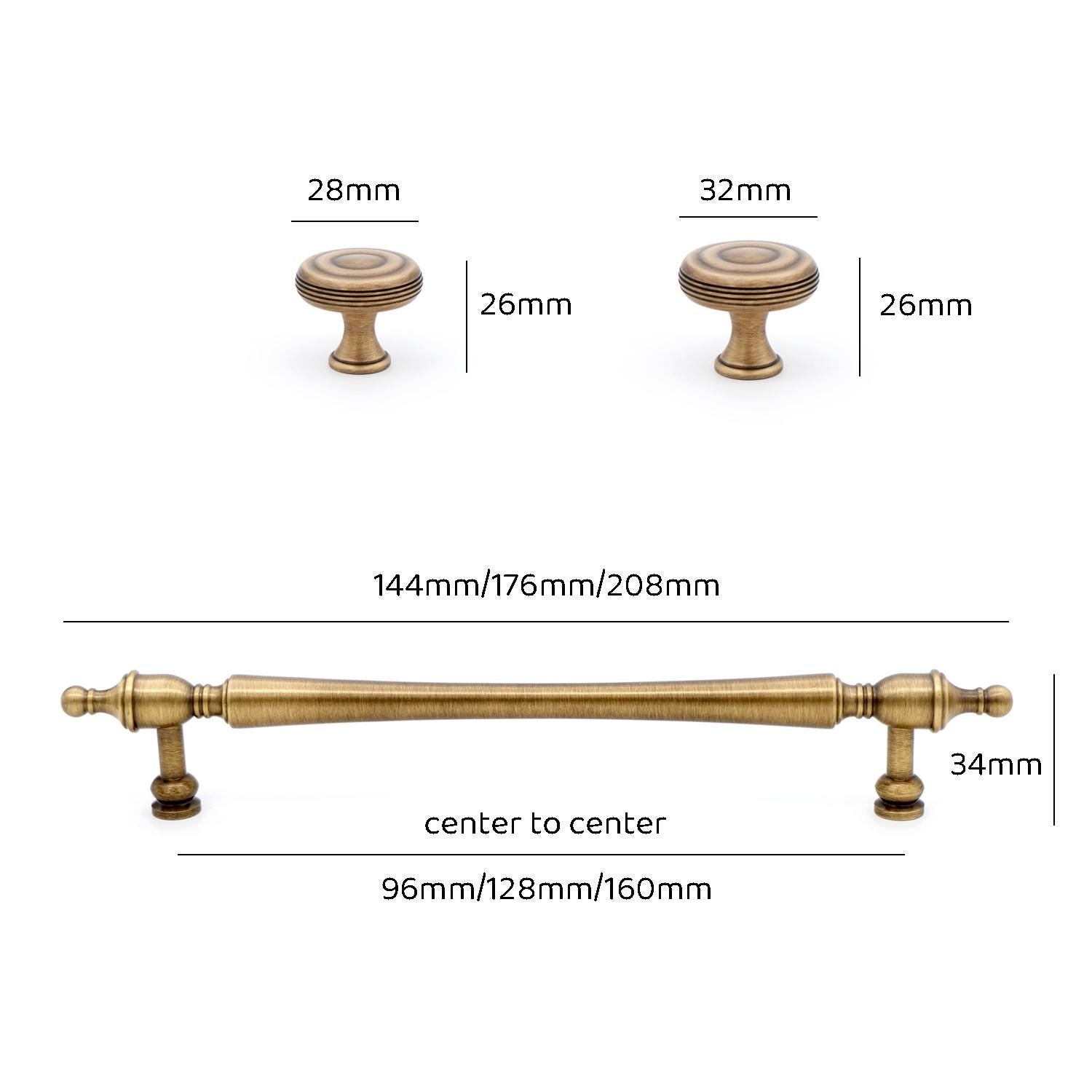 Antique Brass Cabinet Knobs and Pulls | Solid Brass Hardware
