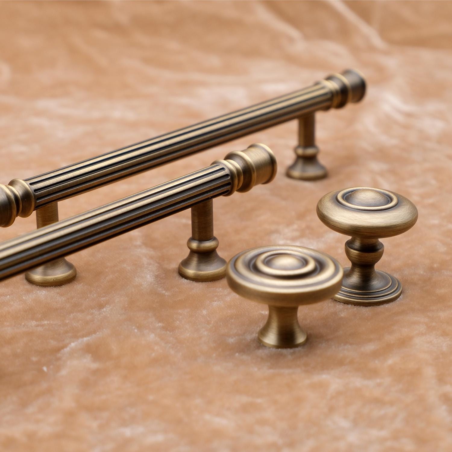 Antique Brass Cabinet Knobs and Pulls | Art Deco Furniture Hardware