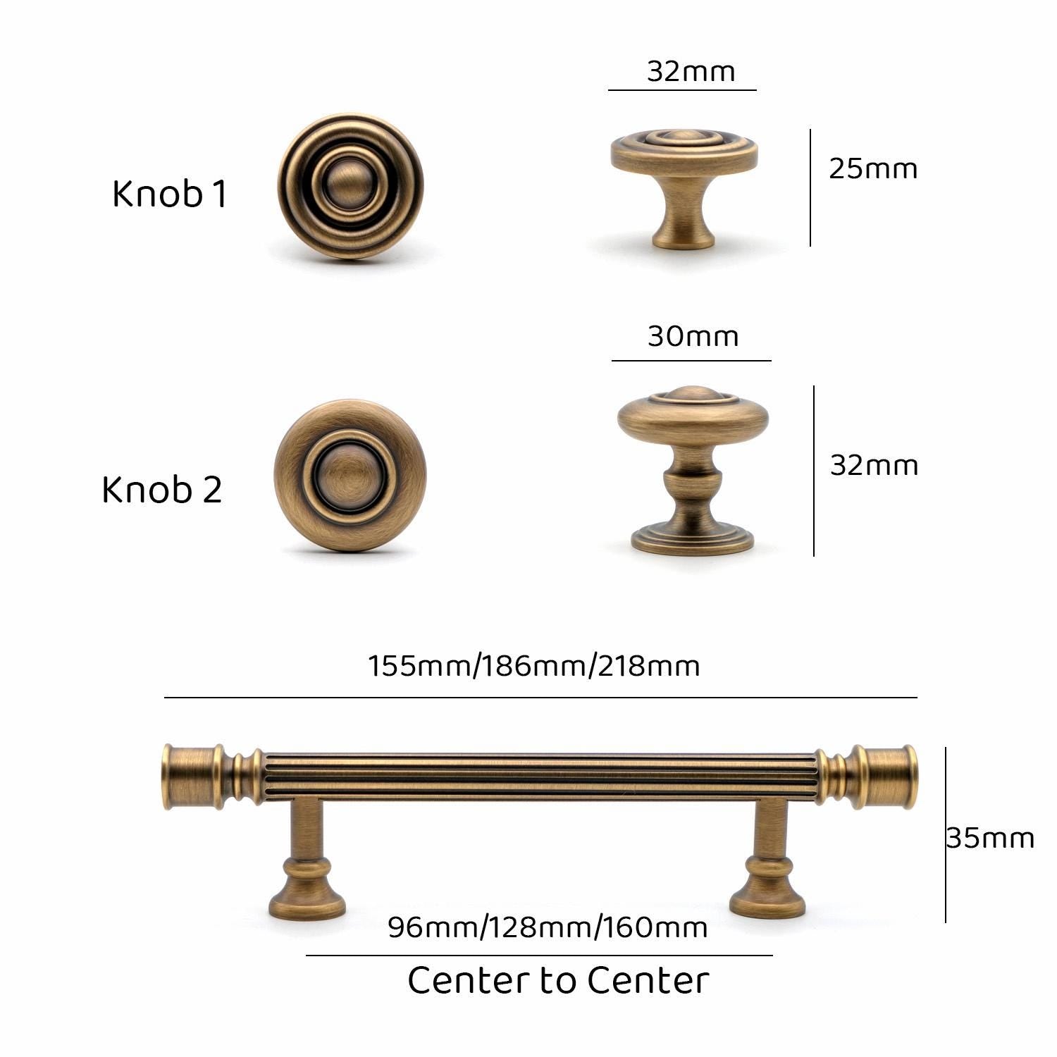Antique Brass Cabinet Knobs and Pulls | Art Deco Furniture Hardware
